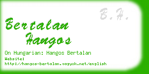 bertalan hangos business card